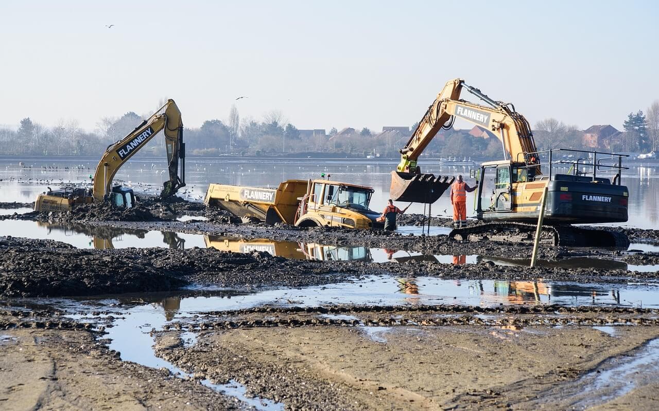 Heavy machinery at mining site